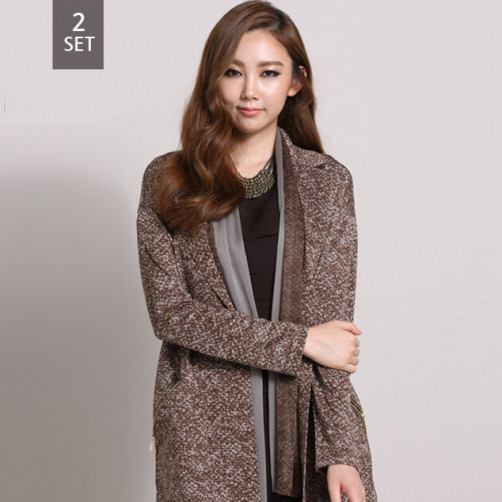 루시앙 트렌디 스트레치 분또자켓+머플러 (SD02699)